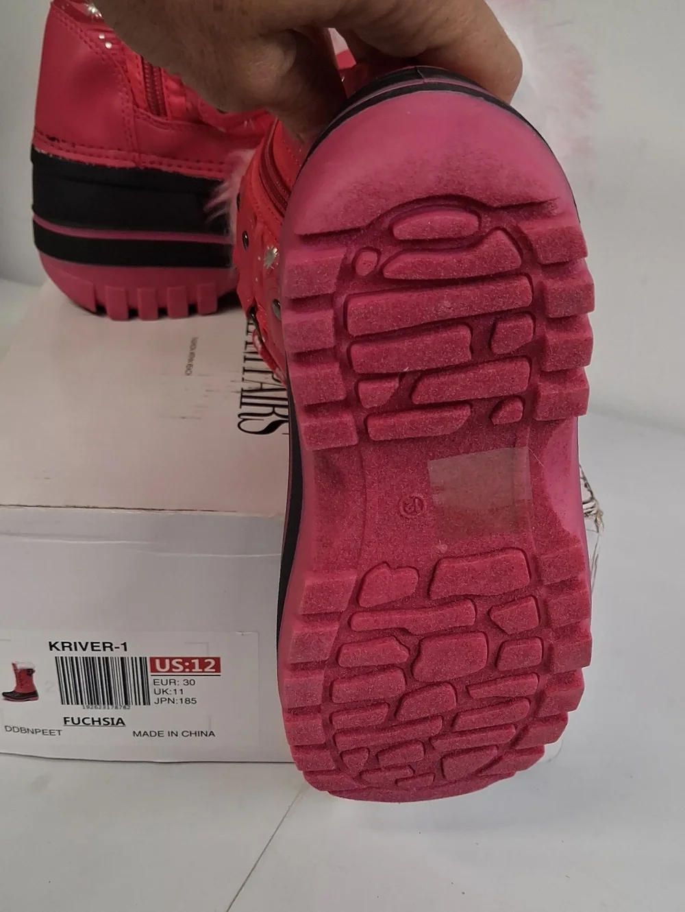NWT Girls' Dream Pairs Fuchsia Pink Winter Snow Boots with Faux Fur Trim